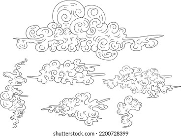 Vector de nube chino para colorear vector de stock libre de regalãas