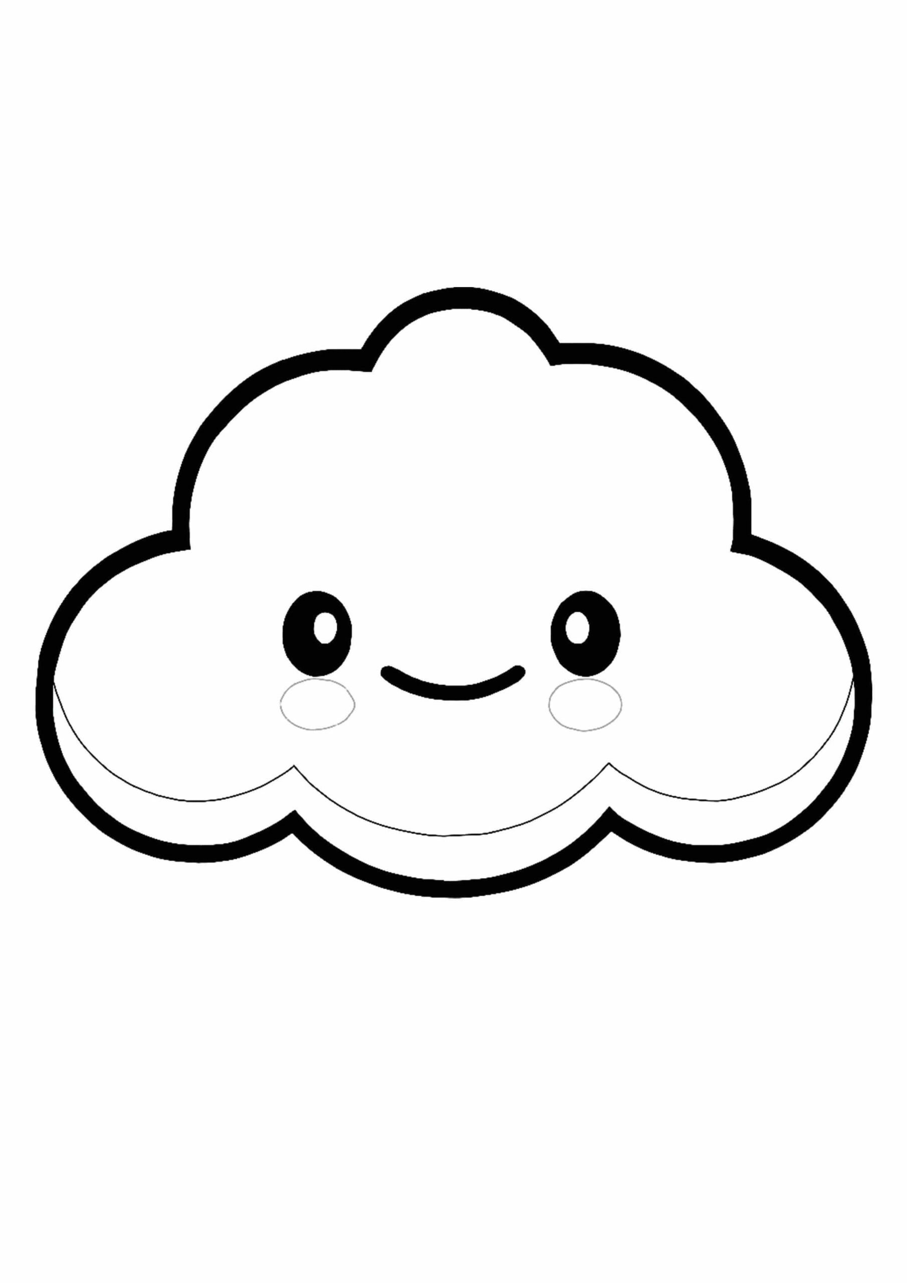 Nube kawaii para colorear imprimir e dibujar â