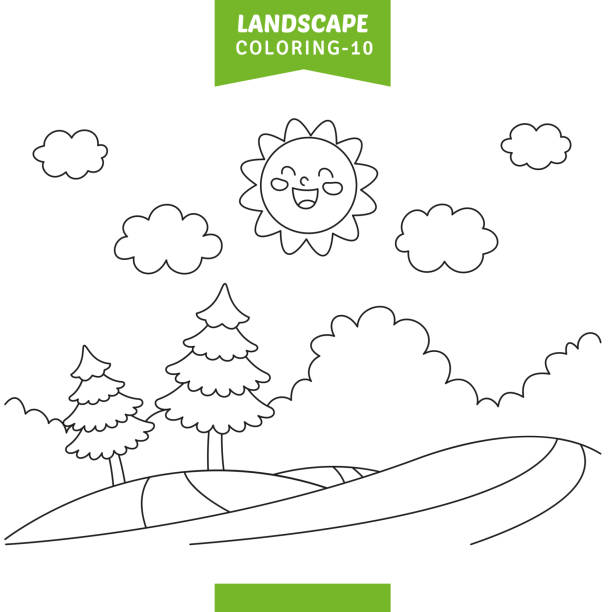 Spring rain coloring page stock illustrations royalty