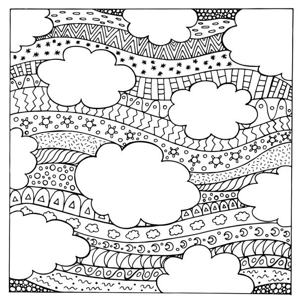 Spring rain coloring page stock illustrations royalty