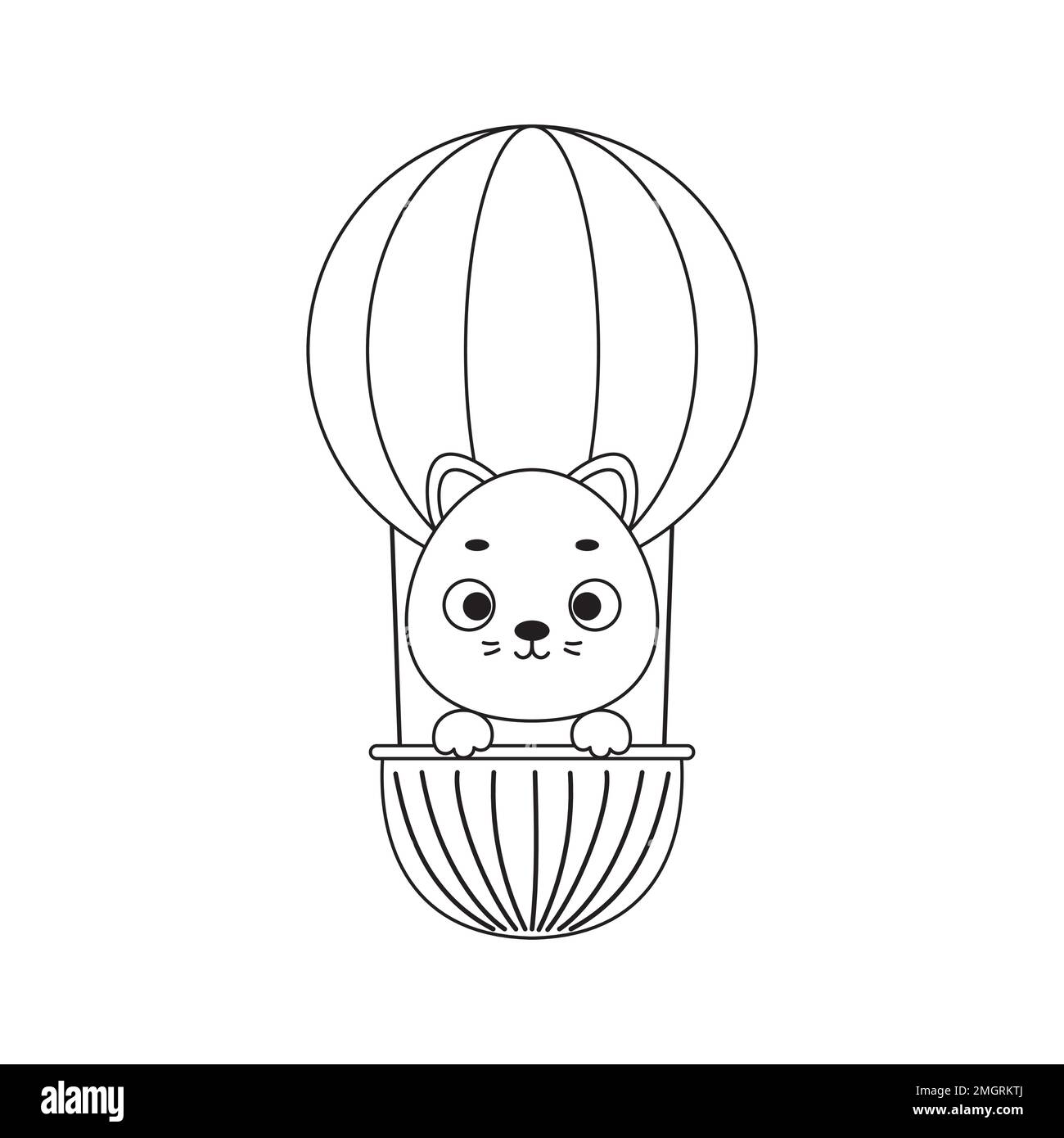 Hot air balloon cartoon cat hi
