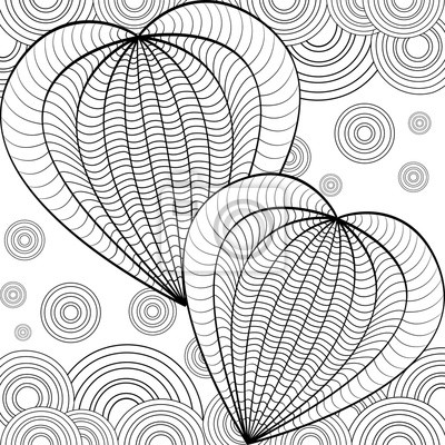 Decorative love heart coloring book for adult and older children â wall stickers nubes colouring stylised