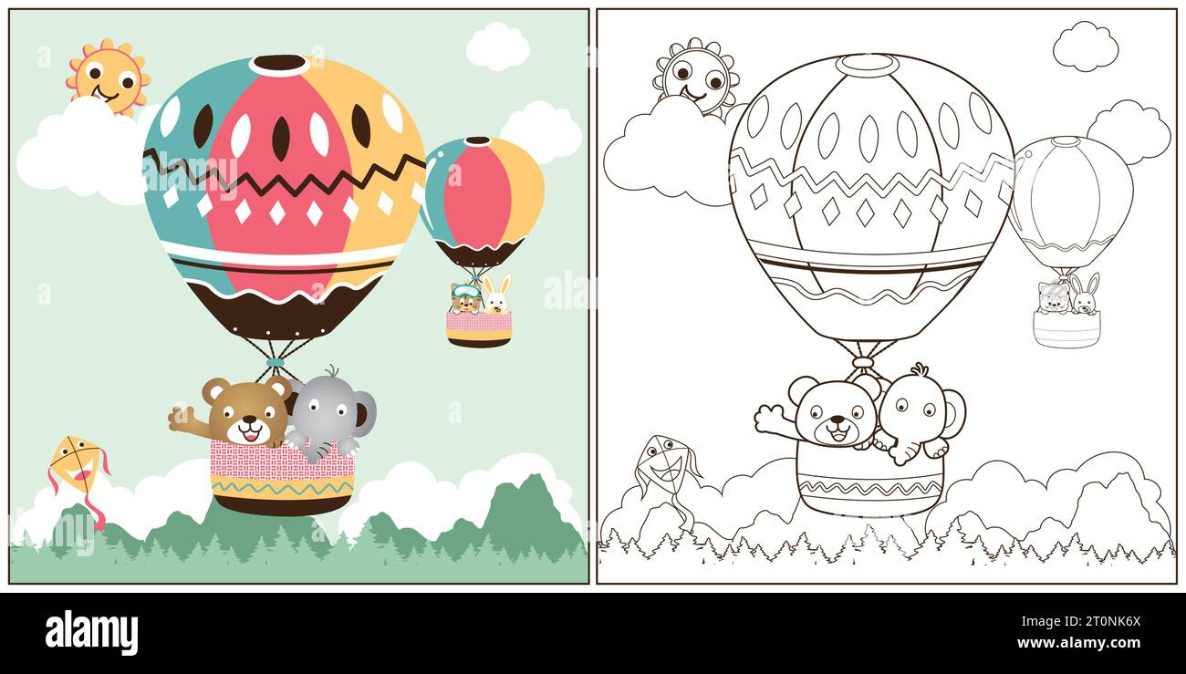 Cartoon hot air balloons hi
