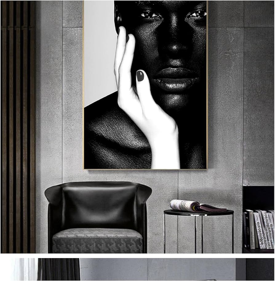 Black white nude african art man painting on canvas posters and prints scandinavian wall art picture for living room der xcm frameless home kitchen