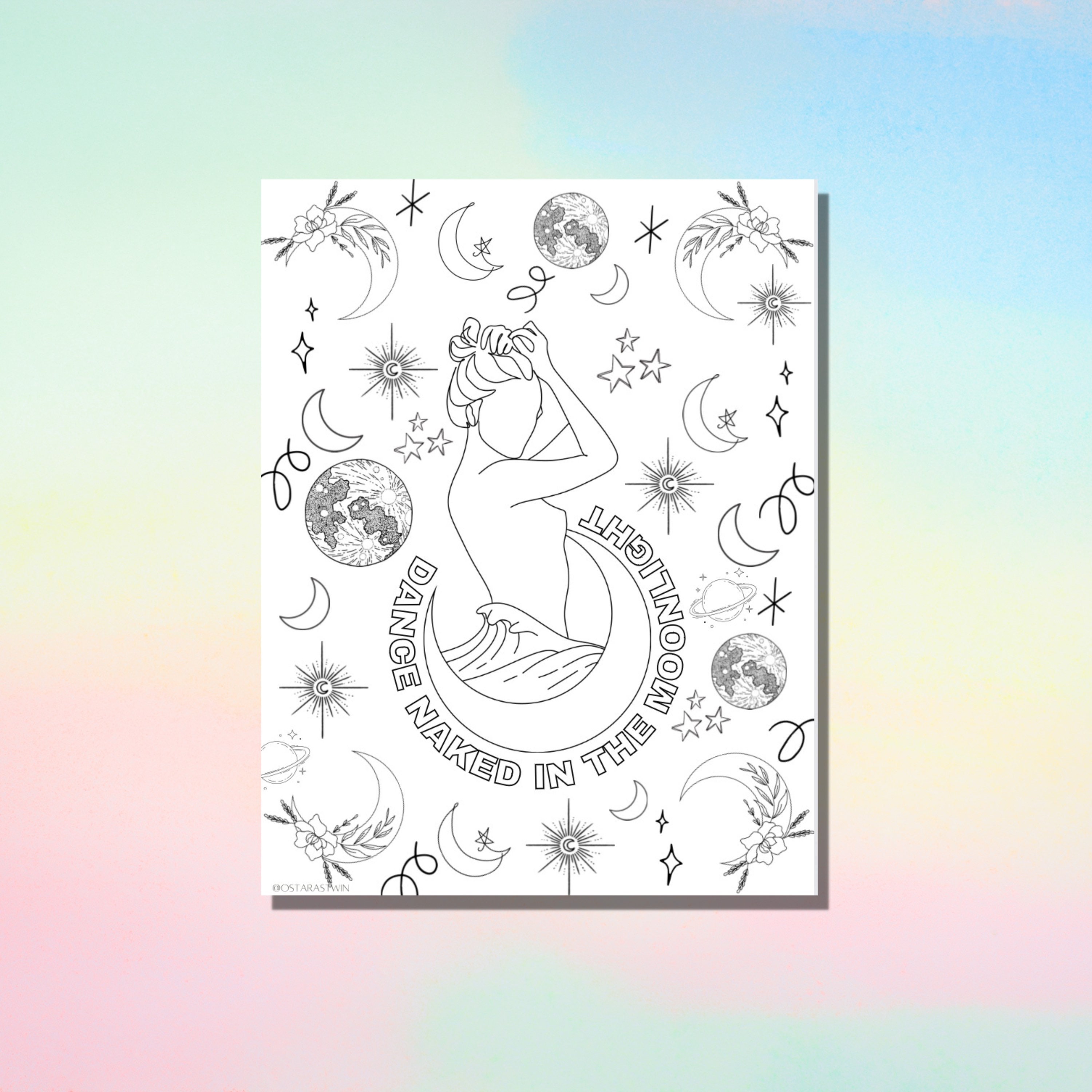 Naked coloring page