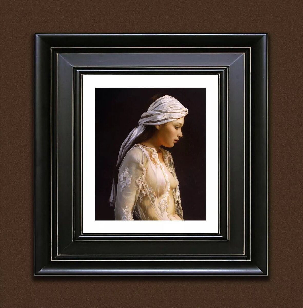 Vintage pretty nude woman picture x new fine art color print antique old vtg