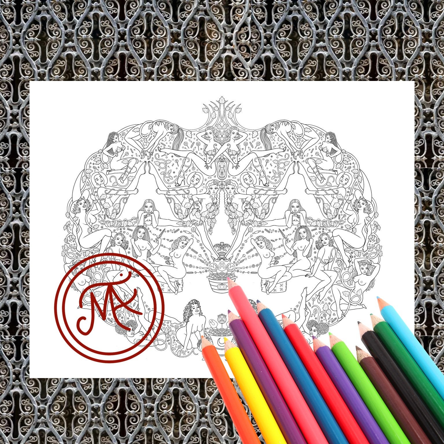 Nude coloring sheet
