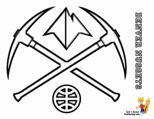 Print out this nuggets basketball coloring page sho nuff tell other coloring kids your eyeballs found yescoloringâ nba nba basketball things that bounce