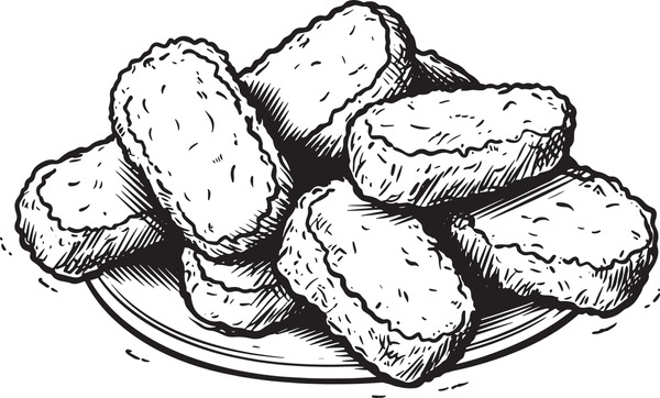 Thousand chicken nuggets logo royalty