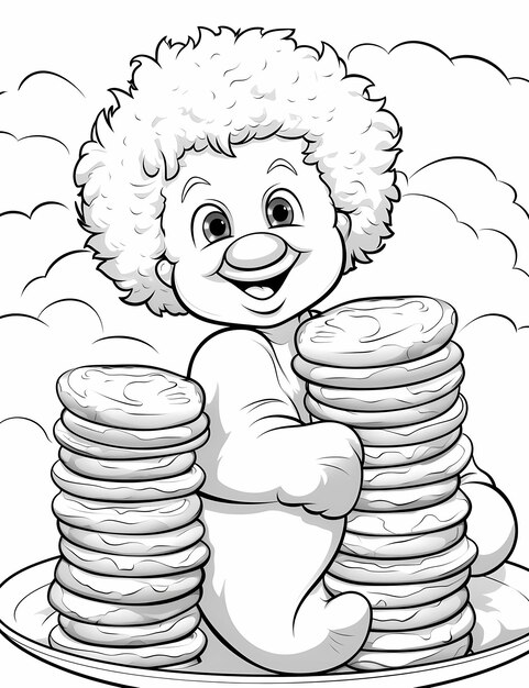 Premium ai image coloring pages for kids chicken nuggets cartoon style thick lines