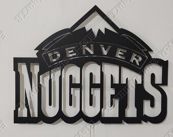 Denver nuggets basketbol nba sportwall art signled sign handmade custom design metal stell nba led