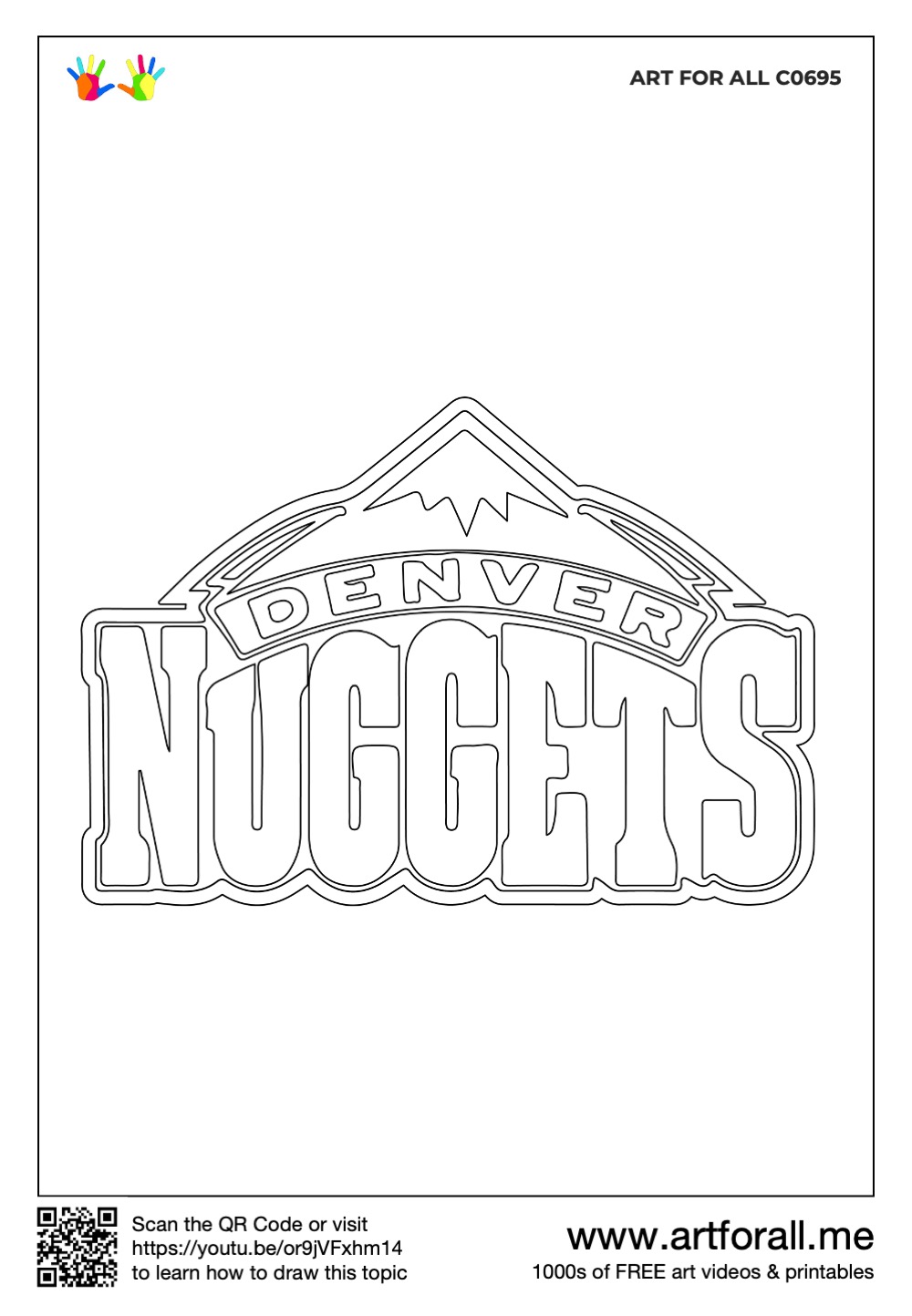 How to draw the denver nuggets logo