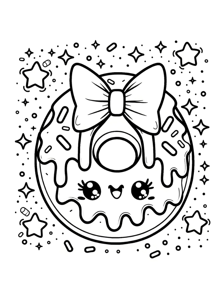 Free donut coloring pages