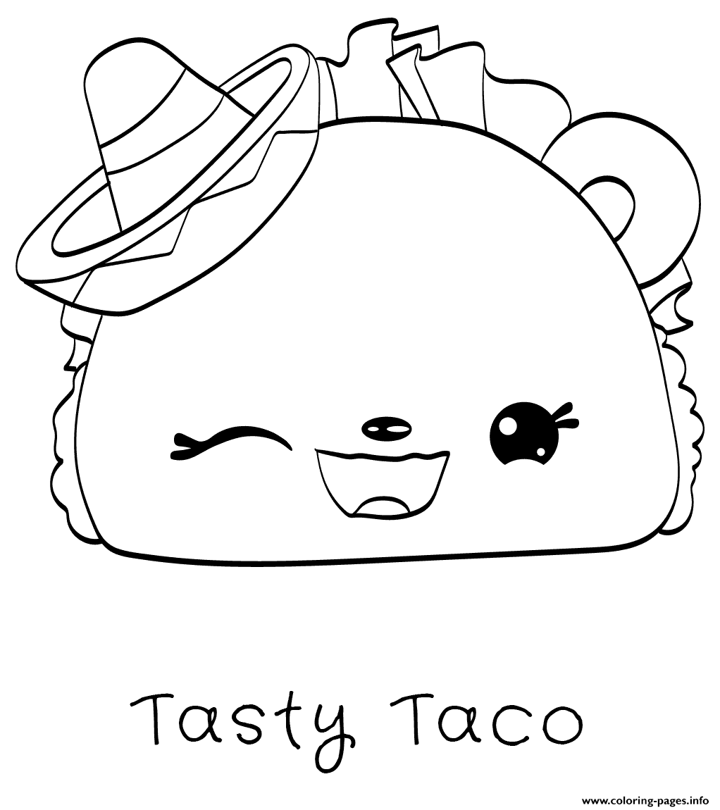 Tasty taco num noms coloring page printable
