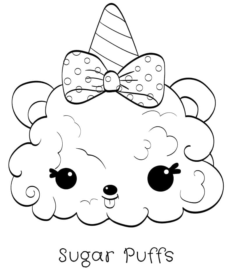 Num noms sugar puffs coloring page