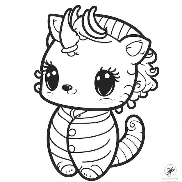 Premium ai image coloring page for kids