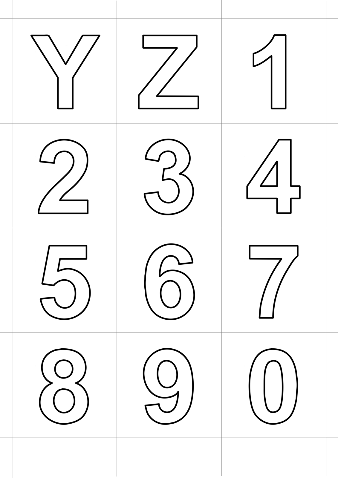 Letters and numbers