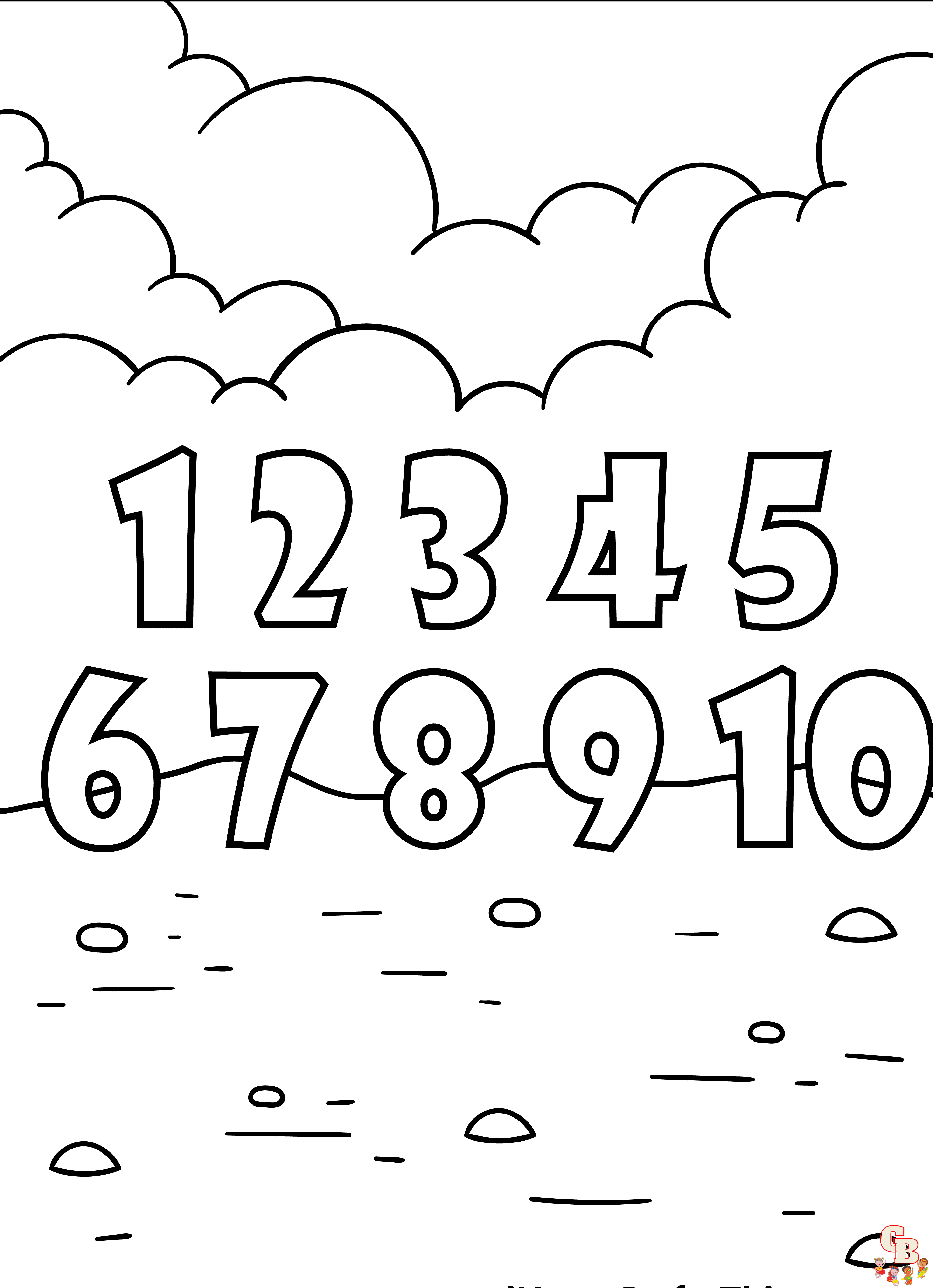 Printable number coloring pages free for kids and adults