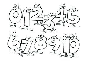 Numbers free to color for children