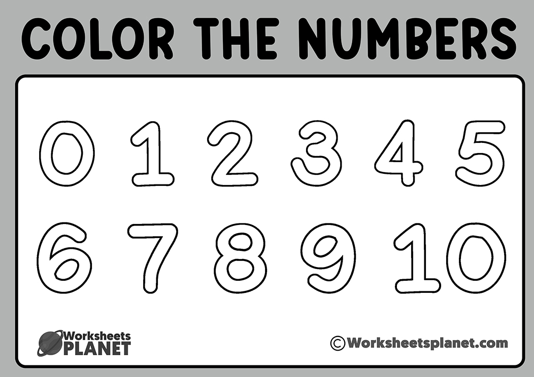 Coloring numbers workshhets from to coloring pages for children