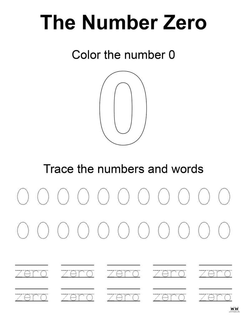 Number tracing worksheets