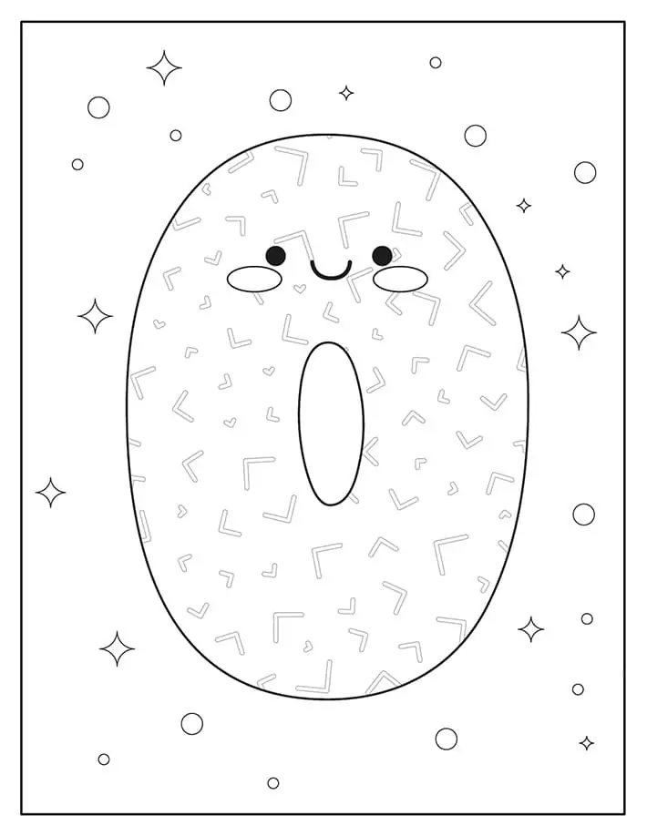 Cute number coloring page