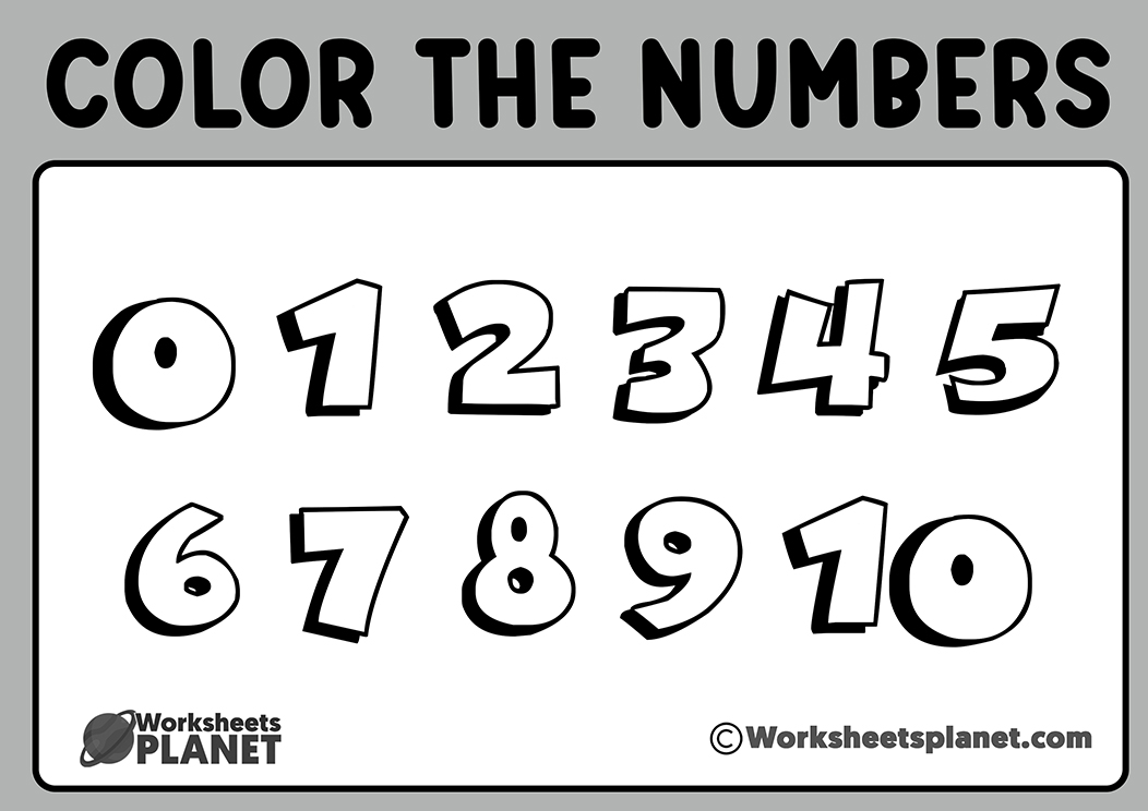 Coloring numbers workshhets from to coloring pages for children