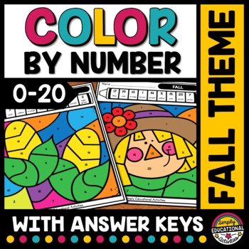 Fall math activity color by number