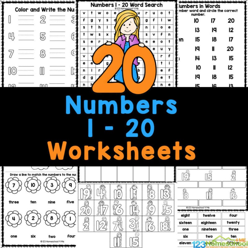 Free printable numbers to worksheets