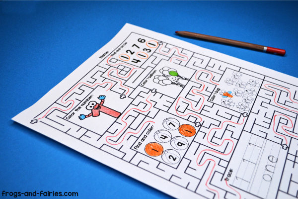 Number maze worksheets