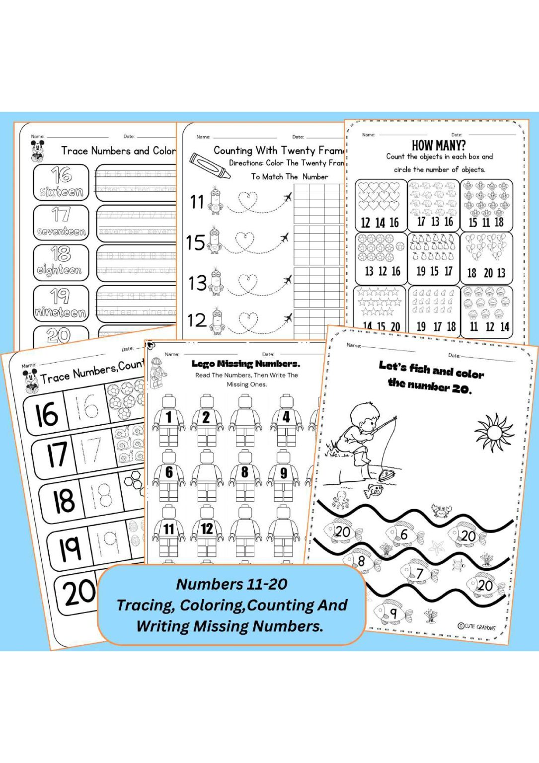 Printable math worksheets for preschool and kindergarten numbers