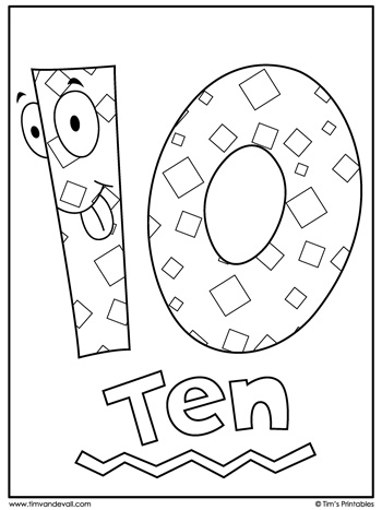 Number coloring pages â tims printables