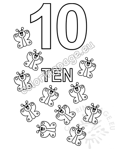 Number coloring page for kids coloring page