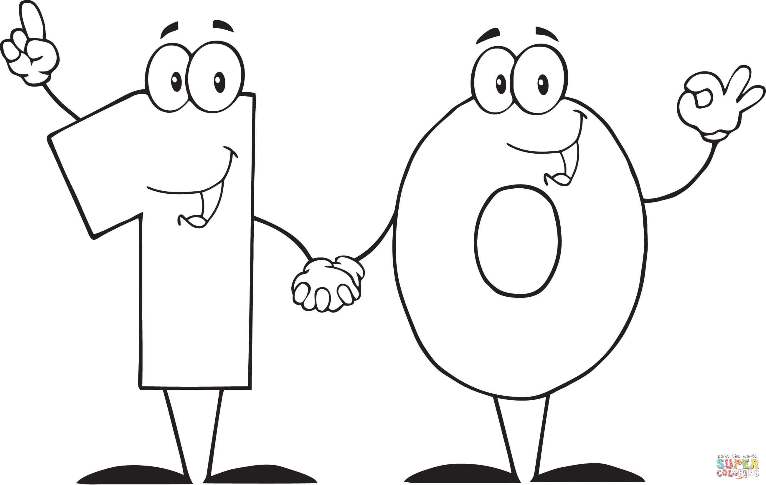 Number shows ten coloring page free printable coloring pages