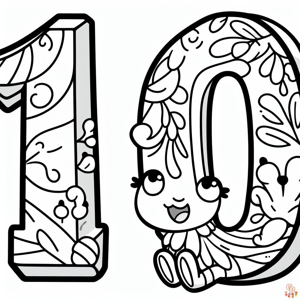 Printable number coloring pages free for kids and adults
