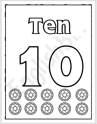 Number coloring page for kids