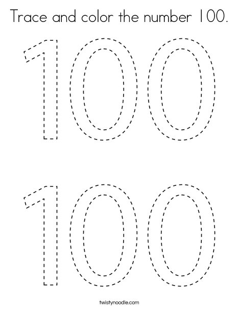 Trace and color the number coloring page