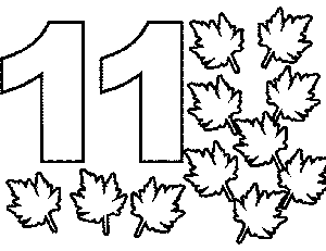 Coloring pages for kids funny number eleven coloring pages