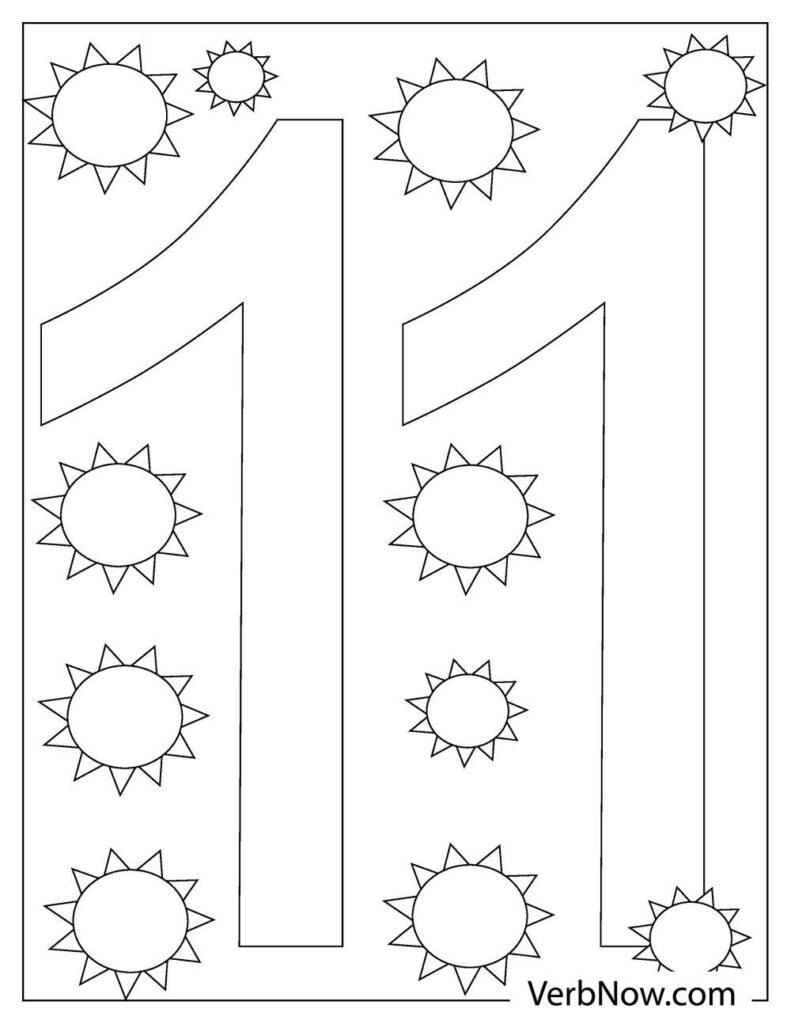 Free number coloring pages book for download printable pdf