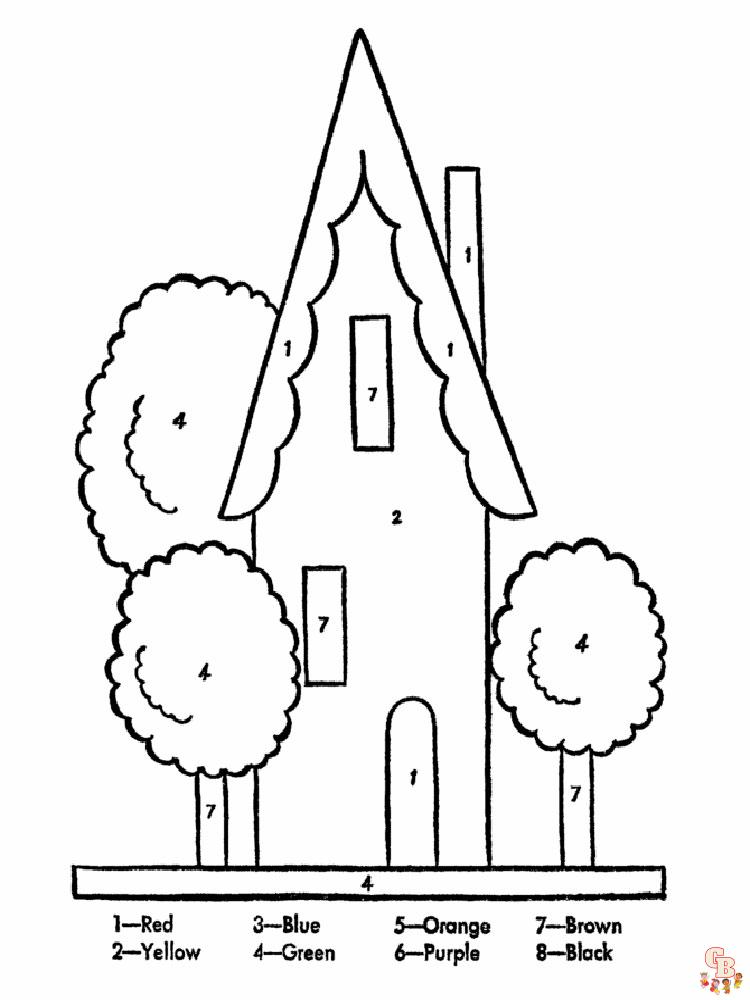 Color by number coloring pages for kids
