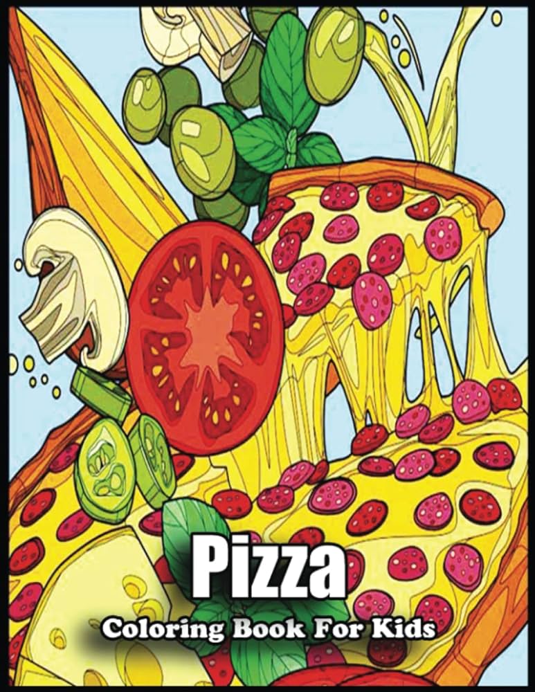 Pizza coloring book for kids get creative and relax with our coloring book collection in pizza coloring pages april morton books