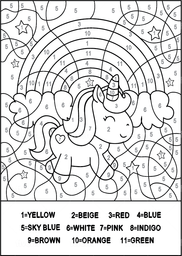 Make color by numbers coloring book pages for kids by monirulseo
