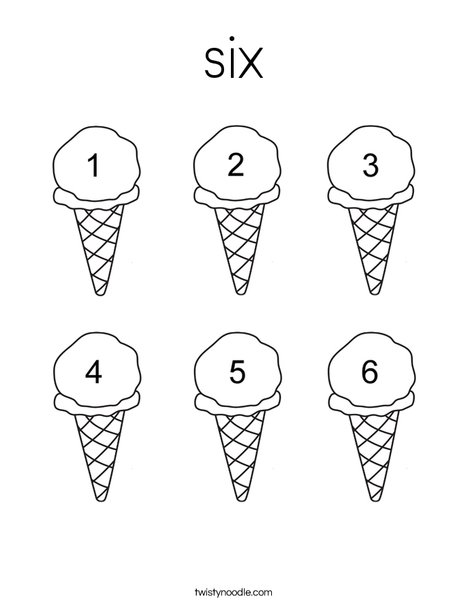Six coloring page