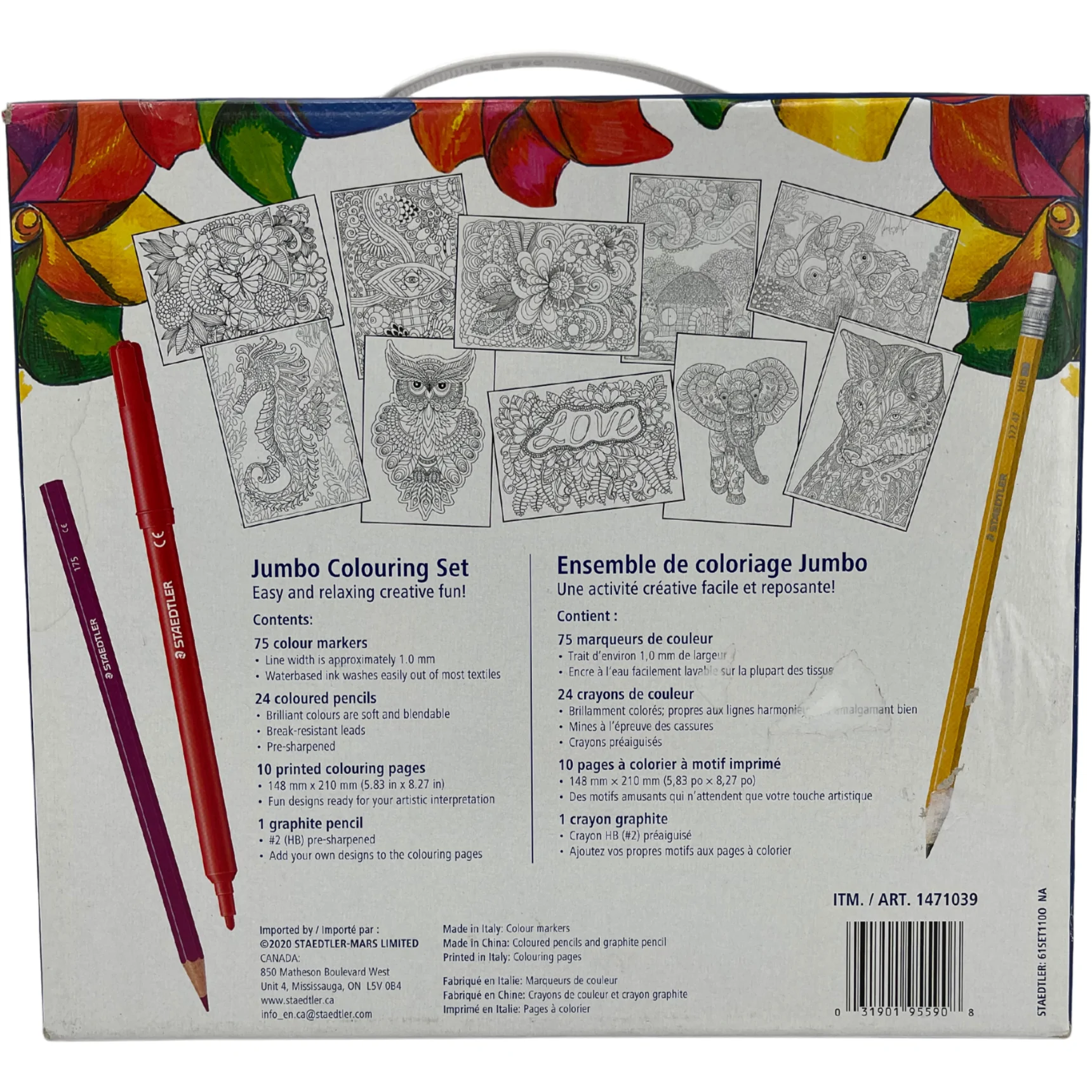 Staedtler jumbo colouring set piece markers pencil crayons colouring pages art supplies â canadawide liquidations