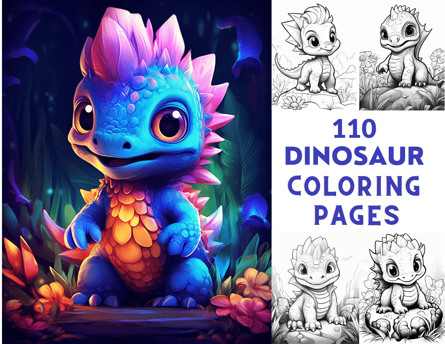 Cute dinosaur coloring pages