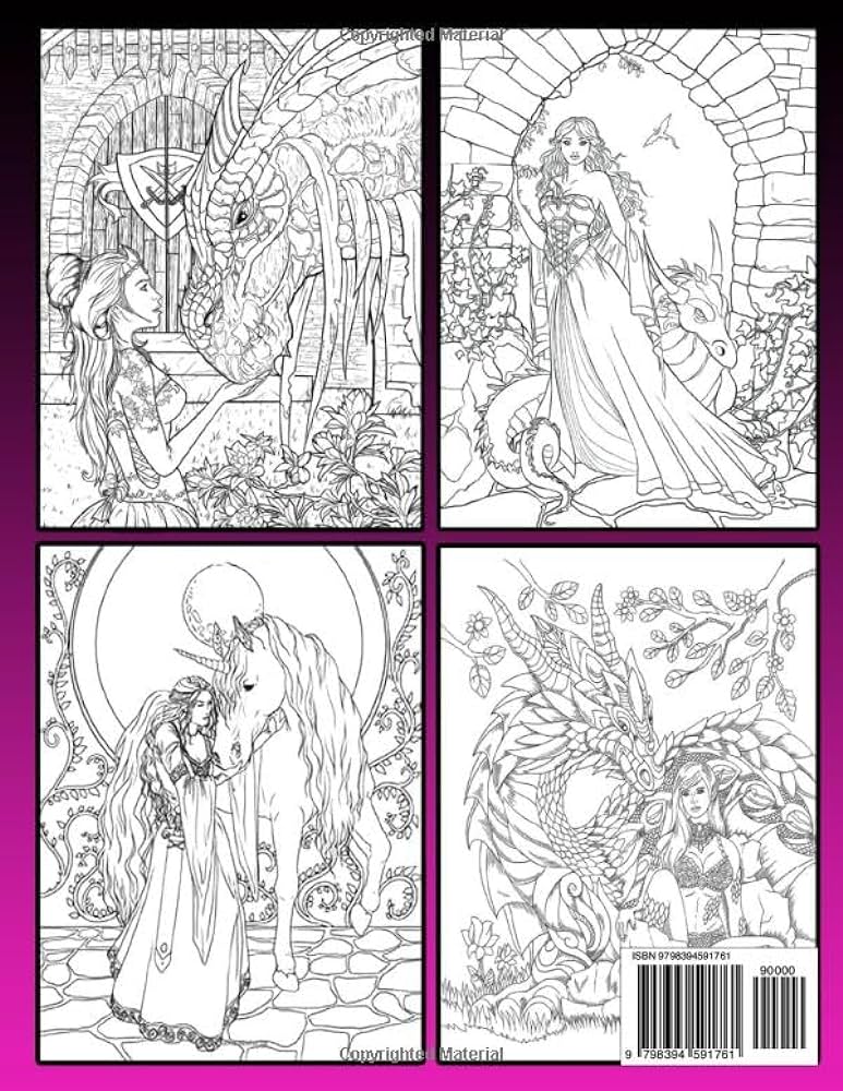 Books in fantasy collection an adult coloring book with incredible coloring pages of grimm fairy tales fairies unicorn dragons and more fantasy coloring books for adults moni coloriage book