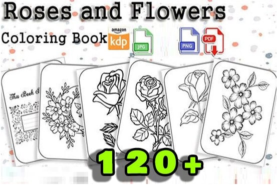 Beautiful botanical floral sketches coloring book for adult by avadomiria