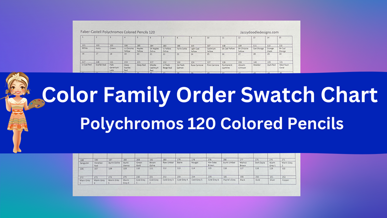 Polychromos color family swatch chart