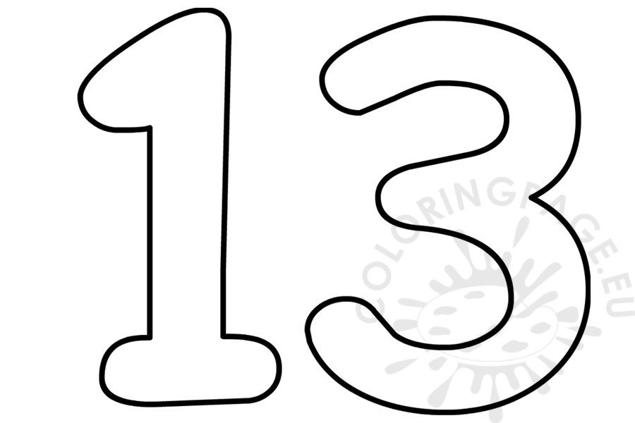 Printable number bubble letter coloring page