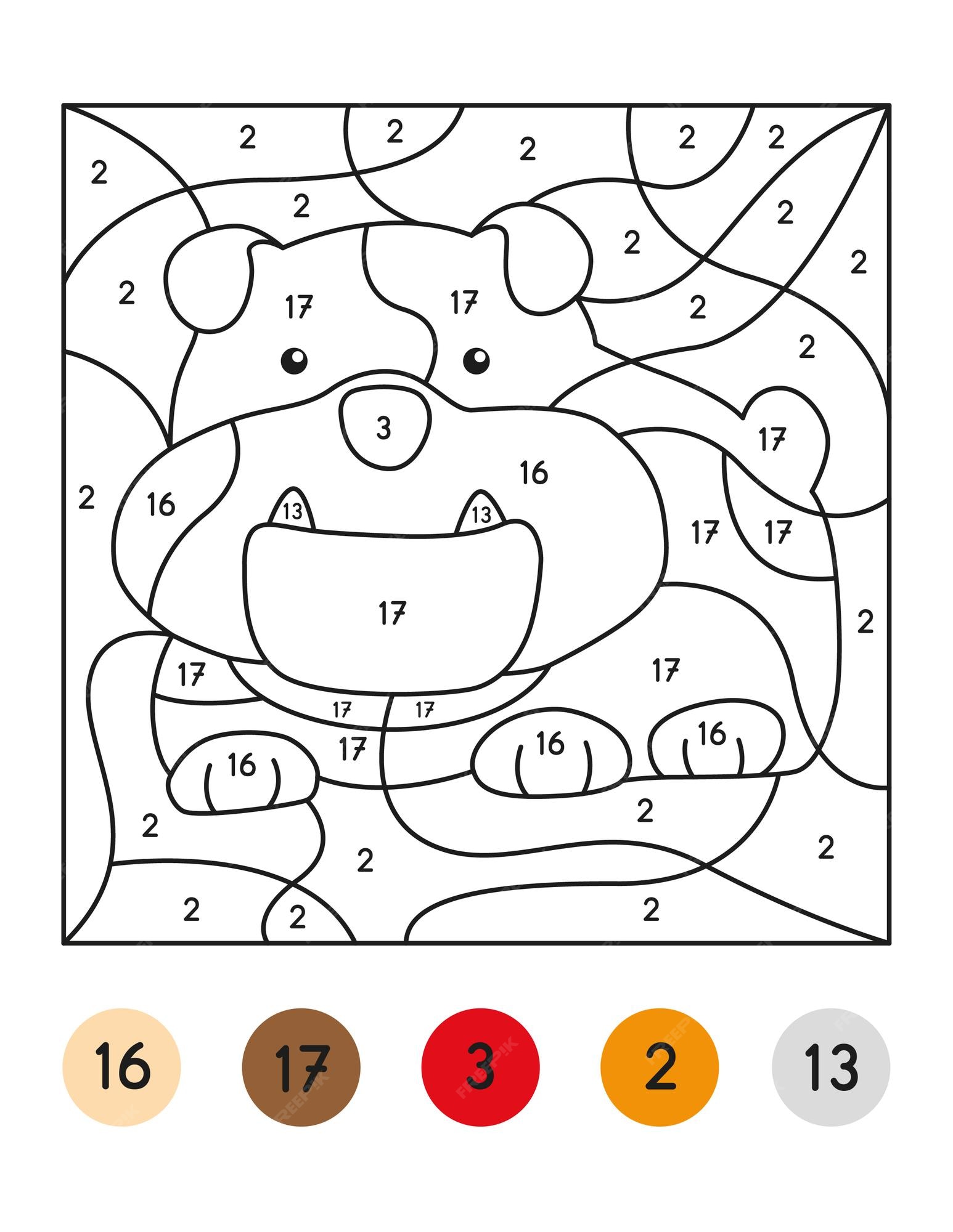 Premium vector color by number coloring pages vector color by code for kids